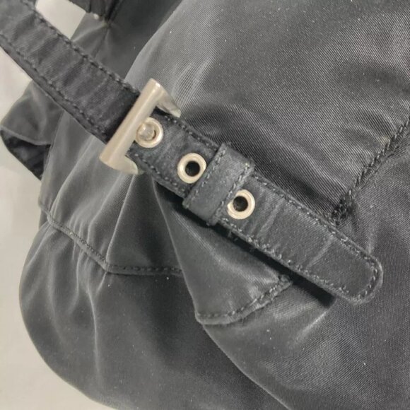 PRADA triangle logo triangle logo plate backpack bag Nylon Black main image 8